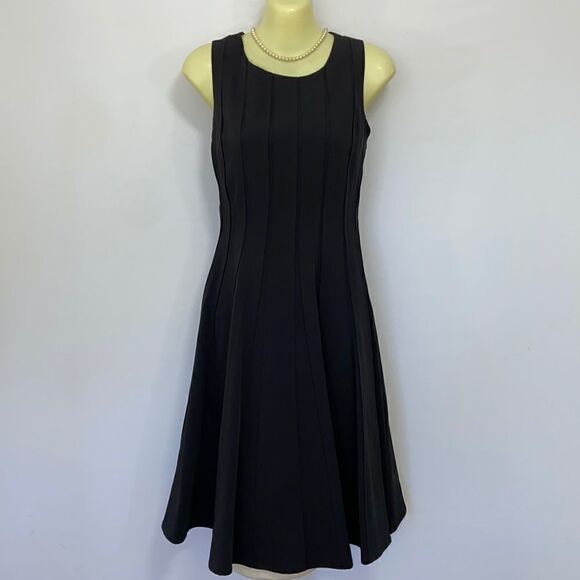 Calvin Klein Dress Black Cocktail Midi Length Elegant Excellent Sz 4 - Picture 1 of 9